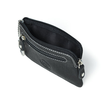 Rover Leather Pouch with Three Zip Pockets