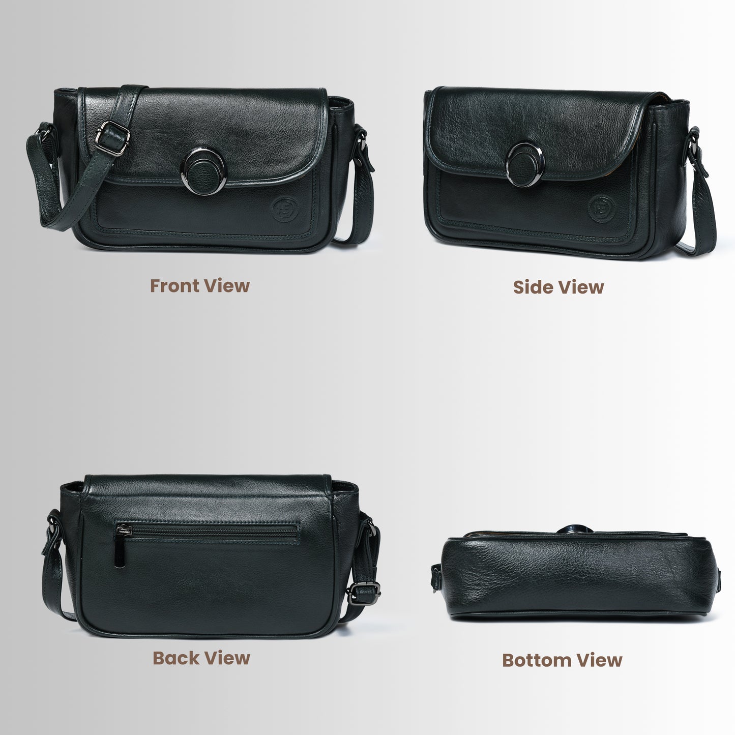 Classic Leather Pouch for Women - Black