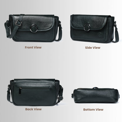 Classic Leather Pouch for Women - Black