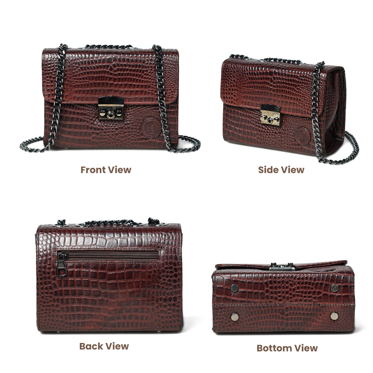 Croc Charm Crossbody Bag - Maroon