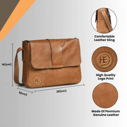 Minimalist Leather Bag for Women - Tan Brown