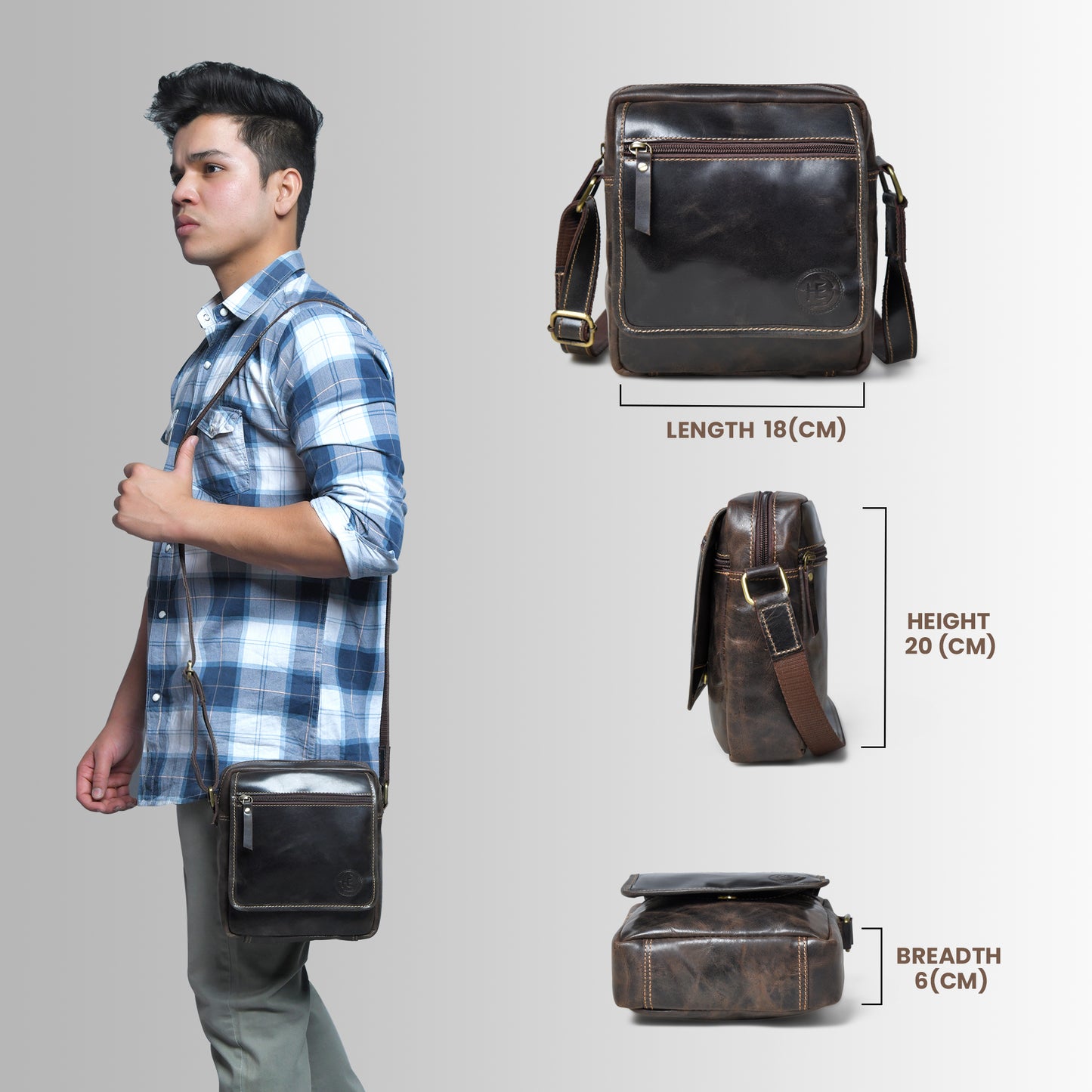 Everyday Leather Sling Pouch - Dark Brown