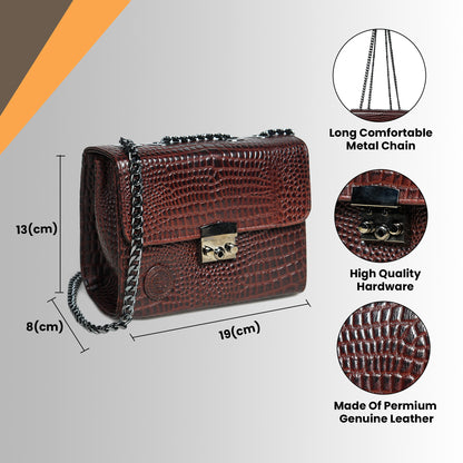 Croc Charm Crossbody Bag - Maroon