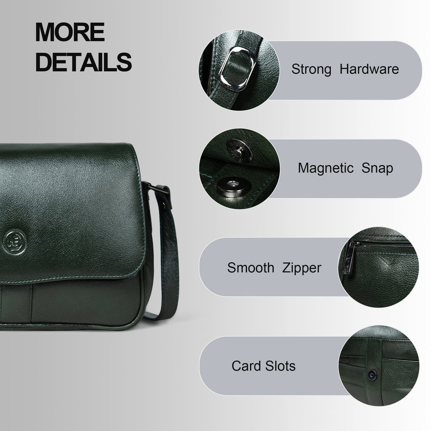 Soft Flap Women Bag - Forest Green