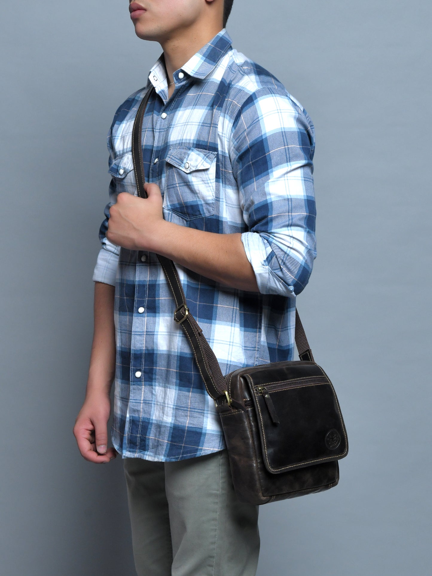 Everyday Leather Sling Pouch - Dark Brown