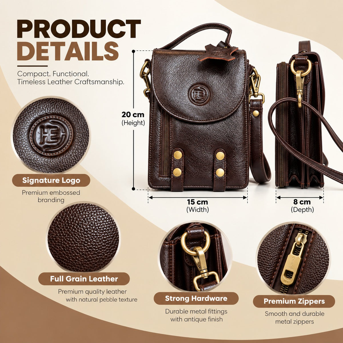 Multitasker Leather Sling Bag