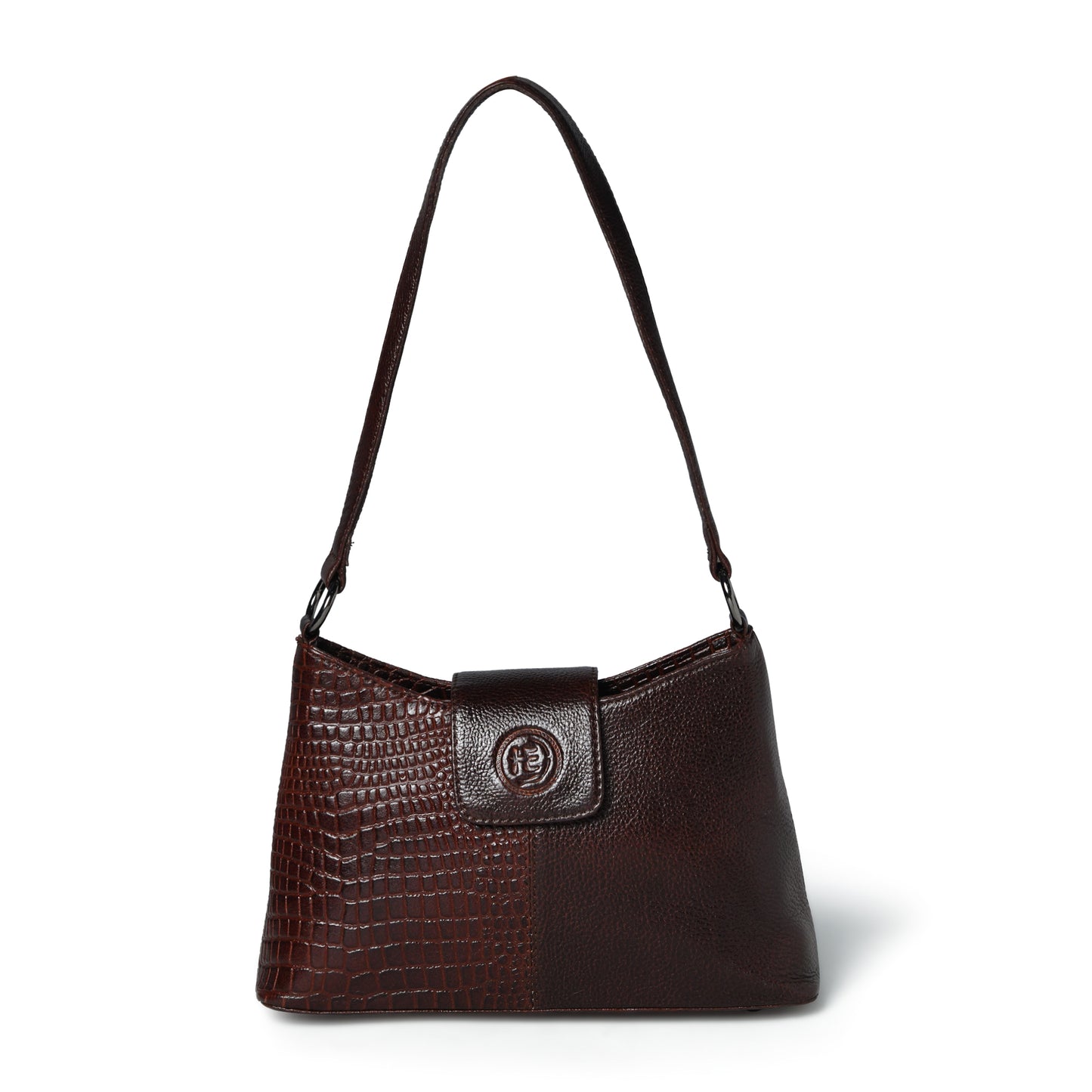 Women's Croc Accent Leather Shoulder Bag