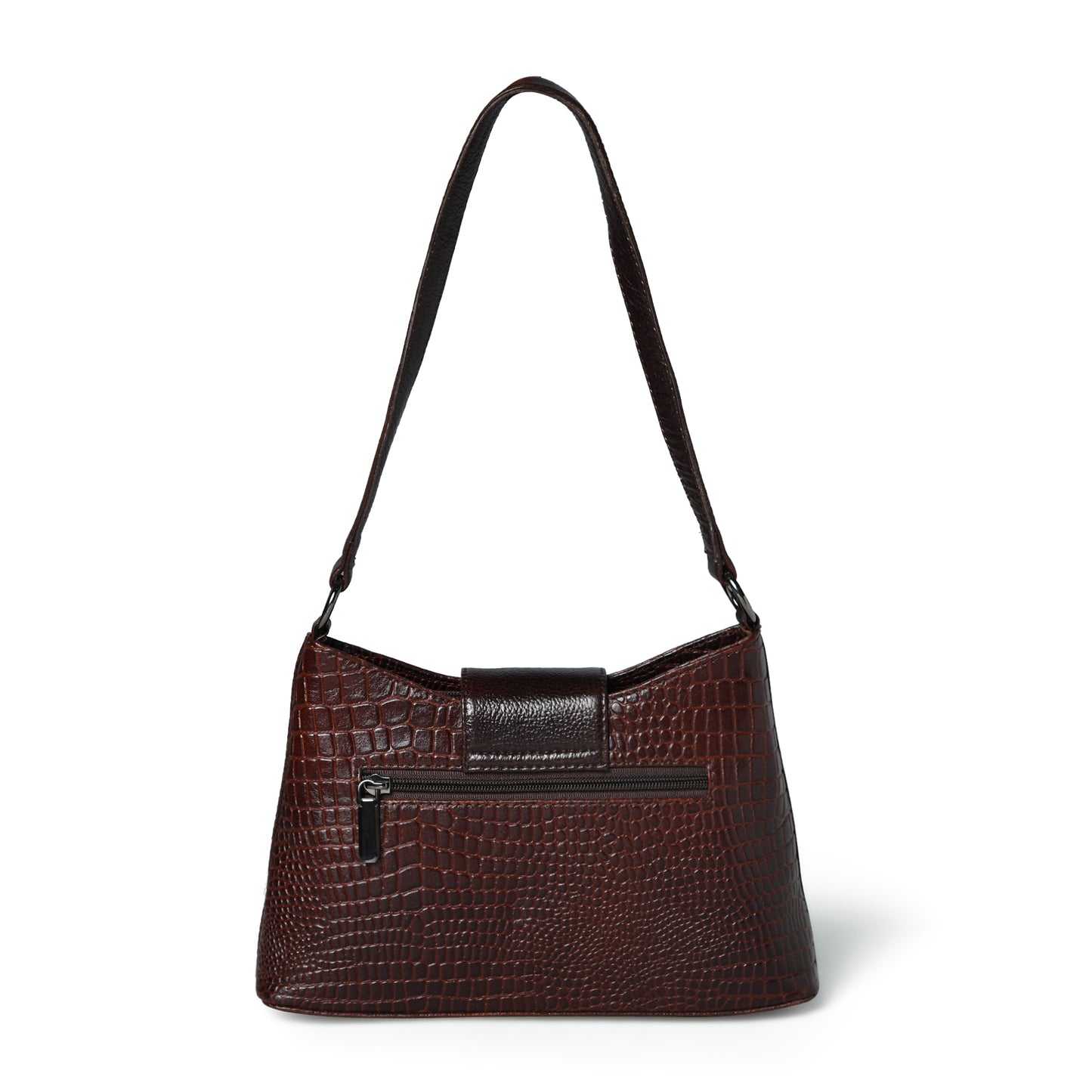 Women's Croc Accent Leather Shoulder Bag