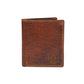 Vintage brown leather wallet - front view, handcrafted buffalo leather | Hema Emporium