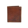 Vintage brown leather wallet - front view, handcrafted buffalo leather | Hema Emporium