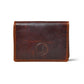 Dark Brown Slim Leather Wallet - front view, handcrafted buffalo leather | Hema Emporium