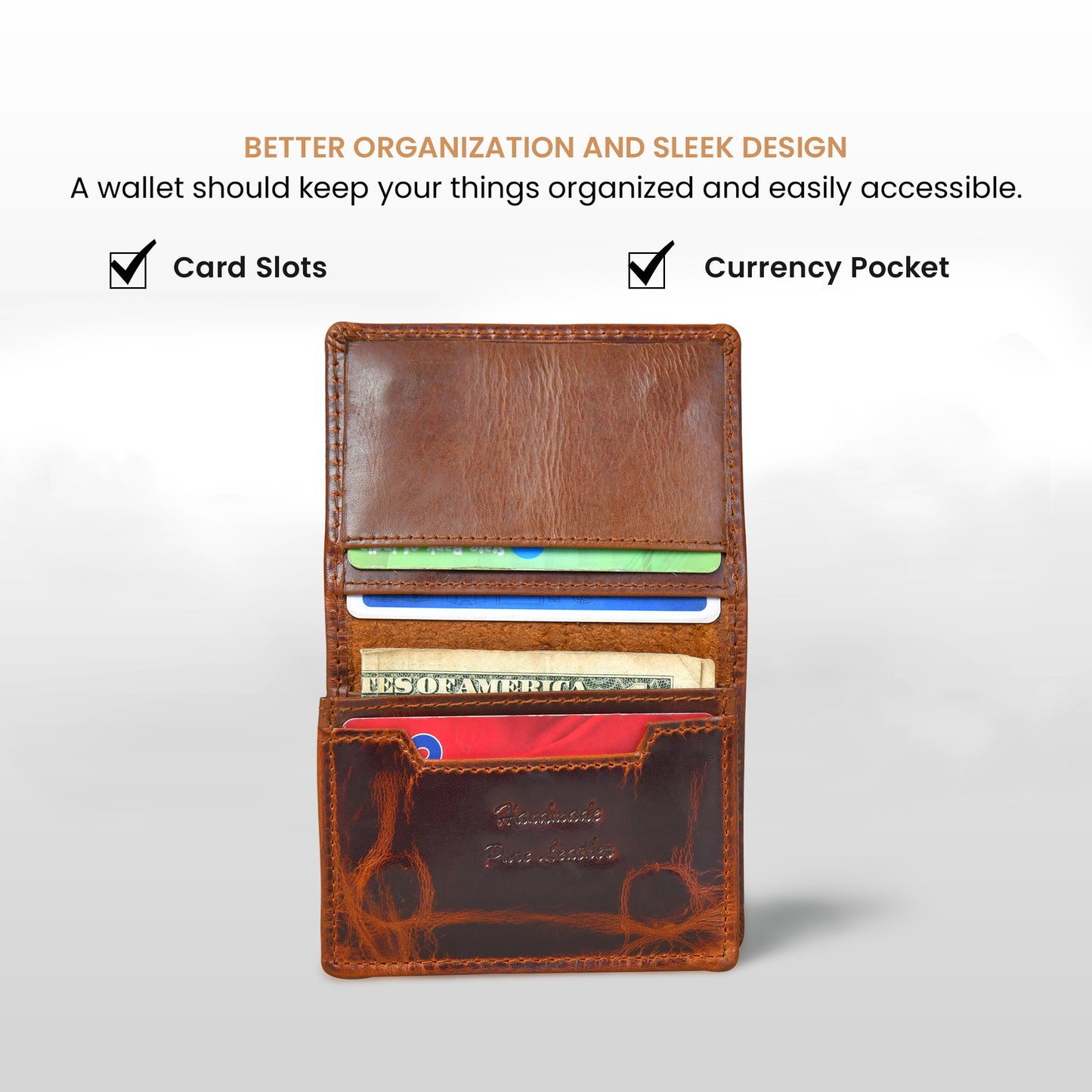 SafeSlip Leather Wallet - Dark Brown