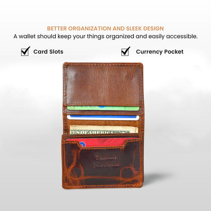 SafeSlip Leather Wallet - Dark Brown