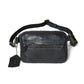 Navy Blue Leather Crossbody Bag - front view, handcrafted buffalo leather | Hema Emporium