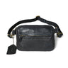 Navy Blue Leather Crossbody Bag - front view, handcrafted buffalo leather | Hema Emporium