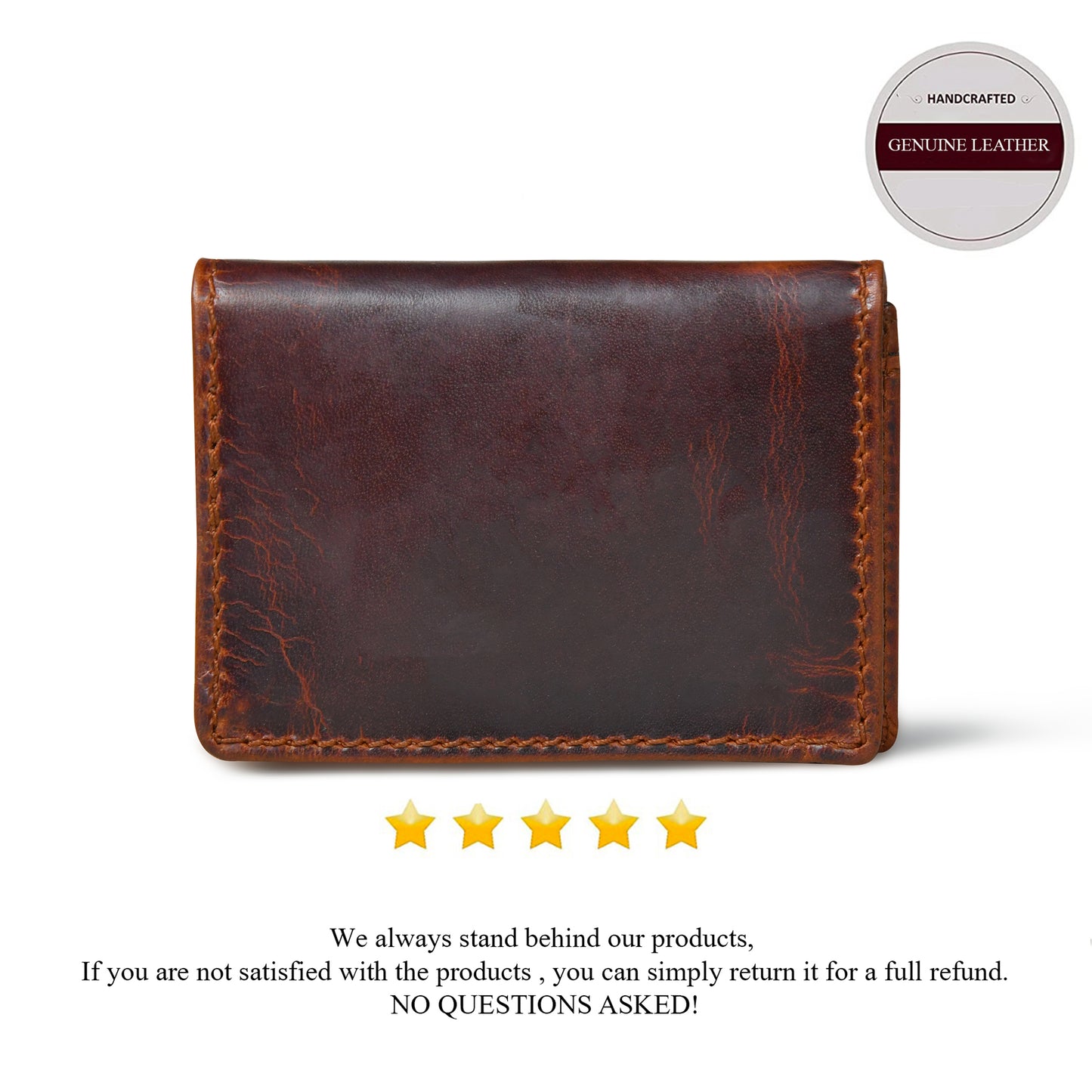 SafeSlip Leather Wallet - Dark Brown