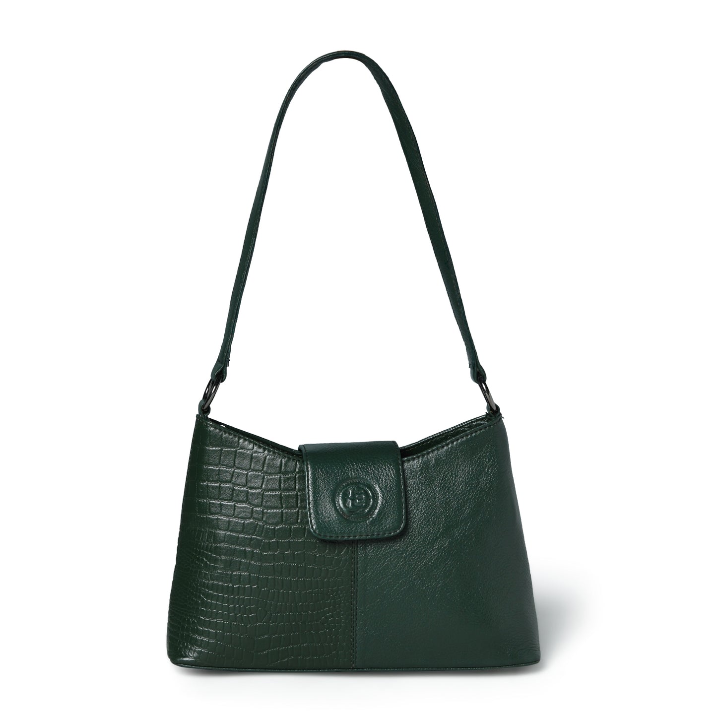 Women's Croc Accent Leather Shoulder Bag
