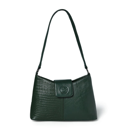 Women's Croc Accent Leather Shoulder Bag