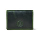 Forest Green Slim Leather Wallet - front view, handcrafted buffalo leather | Hema Emporium
