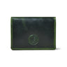 Forest Green Slim Leather Wallet - front view, handcrafted buffalo leather | Hema Emporium