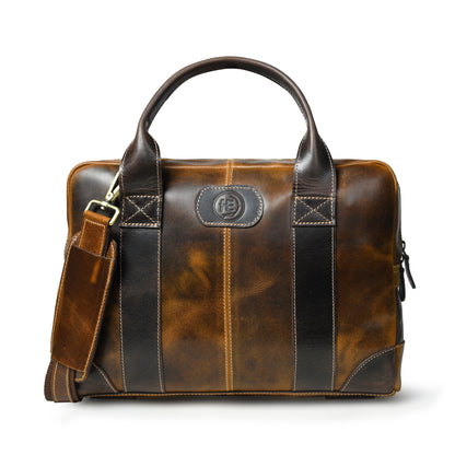 StratoCore Leather Laptop Messenger Bag - Tan Brown