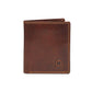 Vintage tan brown leather wallet - front view, handcrafted buffalo leather | Hema Emporium
