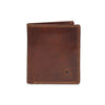 Vintage tan brown leather wallet - front view, handcrafted buffalo leather | Hema Emporium