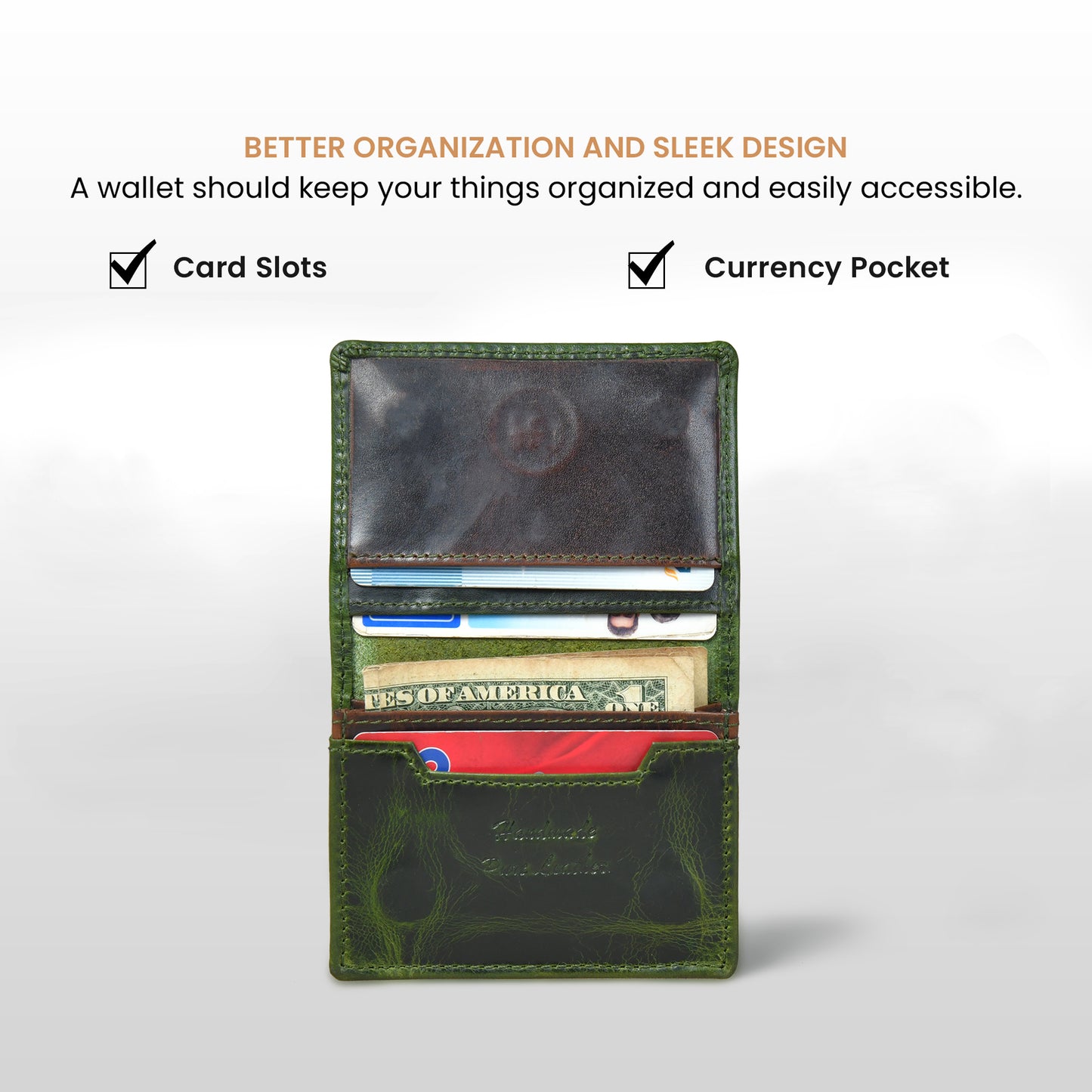 SafeSlip Leather Wallet - Forest Green