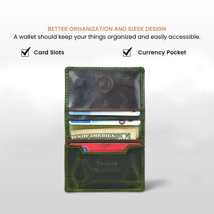 SafeSlip Leather Wallet - Forest Green
