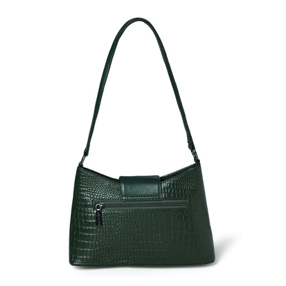 Women's Croc Accent Leather Shoulder Bag