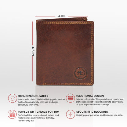 Vintage Tan Brown Trifold ID Wallet