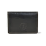 Black slim leather wallet - front view, handcrafted buffalo leather | Hema Emporium