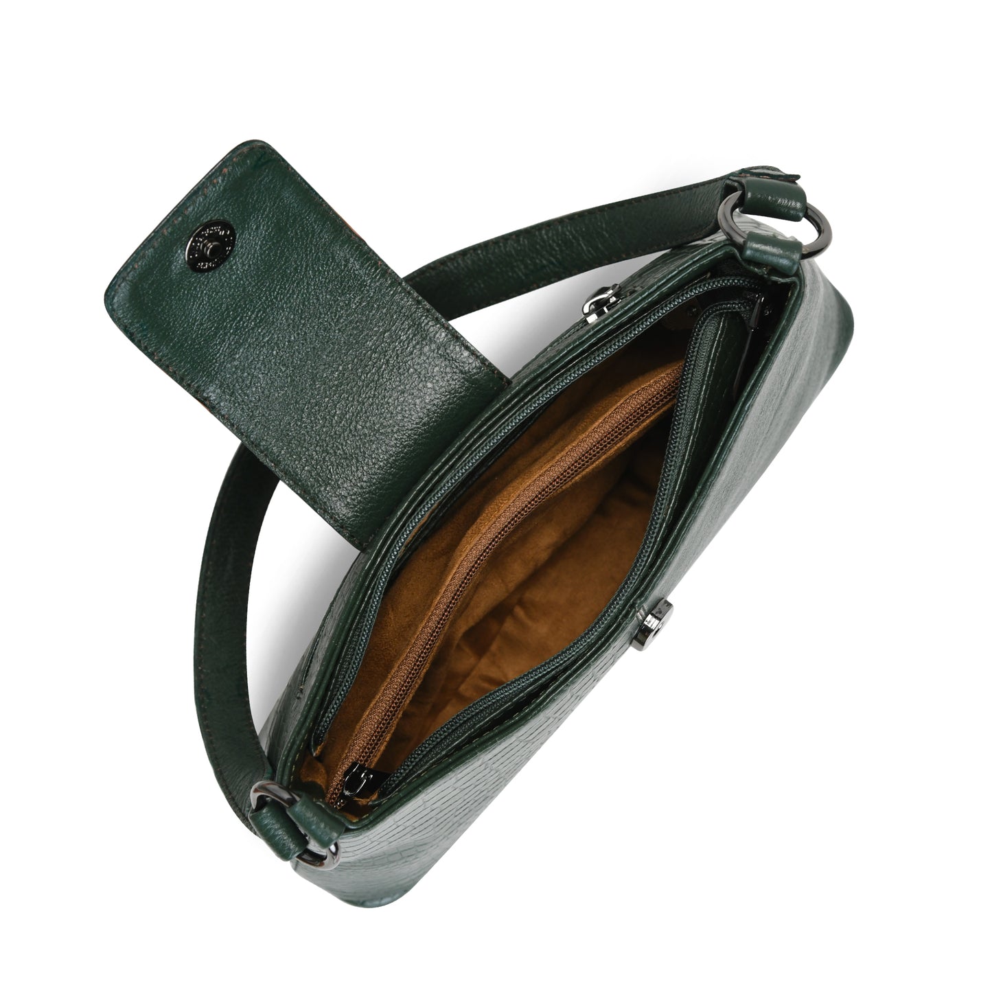 Women's Croc Accent Leather Shoulder Bag
