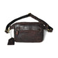 Dark Brown Leather Crossbody Bag - front view, handcrafted buffalo leather | Hema Emporium