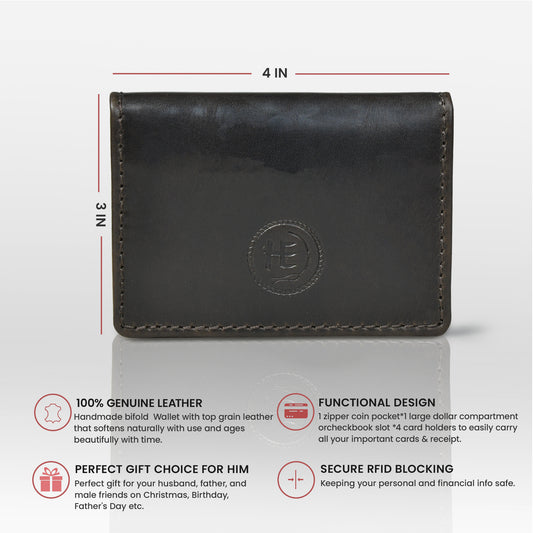 SafeSlip Leather Wallet - Black