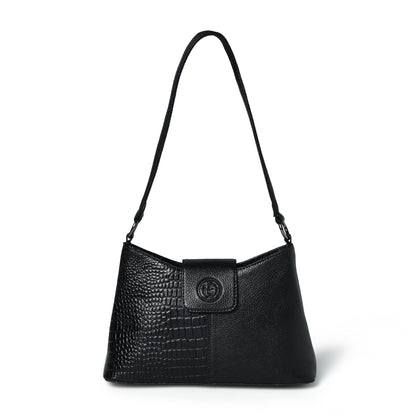 Women's Croc Accent Leather Shoulder Bag
