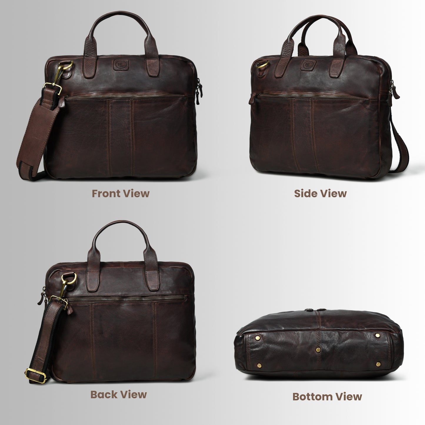SaddleStone Executive Laptop Bag - Dark Brown
