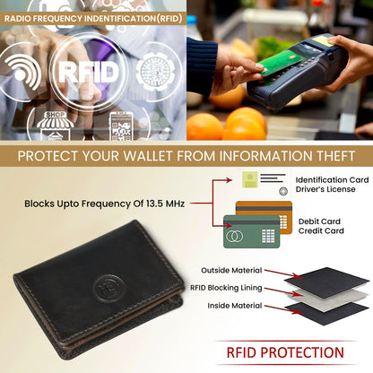 SafeSlip Leather Wallet - Black