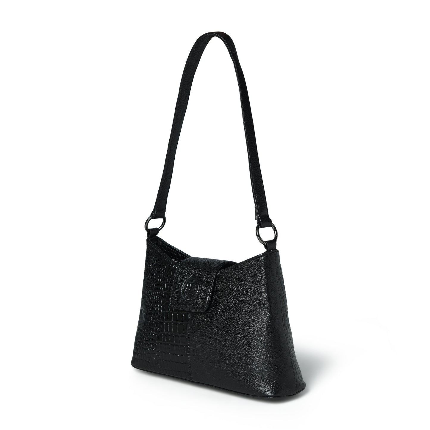 Women's Croc Accent Leather Shoulder Bag