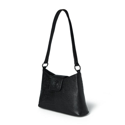 Women's Croc Accent Leather Shoulder Bag