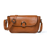 Brown leather bag - front view, handcrafted buffalo leather | Hema Emporium