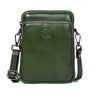 Olive Green Leather Sling Bag - front view, handcrafted buffalo leather | Hema Emporium