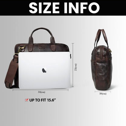 SaddleStone Executive Laptop Bag - Dark Brown