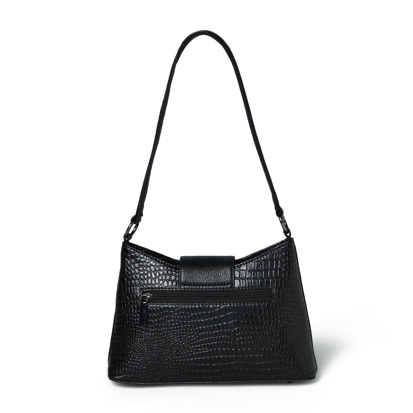 Women's Croc Accent Leather Shoulder Bag