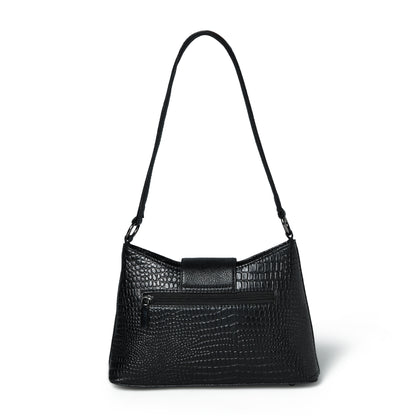 Women's Croc Accent Leather Shoulder Bag