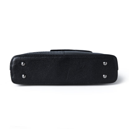 Women's Croc Accent Leather Shoulder Bag
