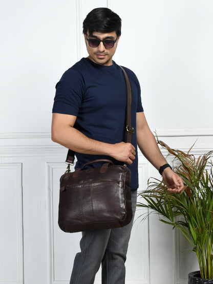 SaddleStone Executive Laptop Bag - Dark Brown