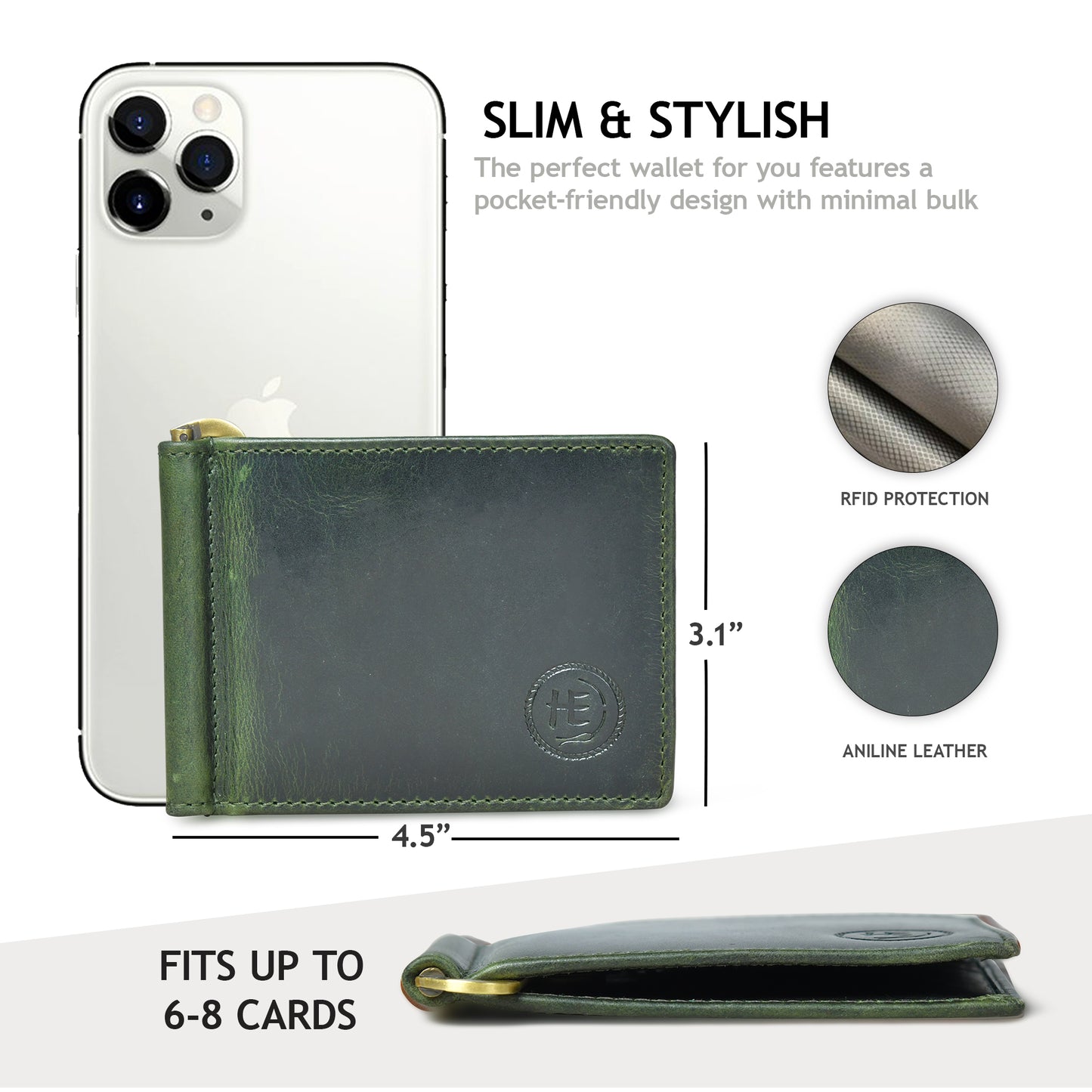 SafeCarry Leather Wallet - Olive Green