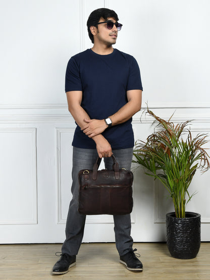 SaddleStone Executive Laptop Bag - Dark Brown