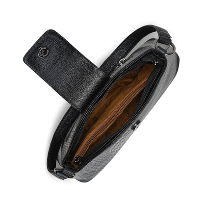 Women's Croc Accent Leather Shoulder Bag